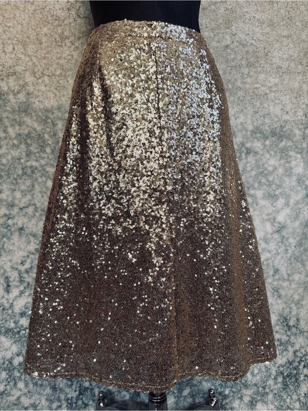 Banana USA Gold Sequin Midi Skirt - S
